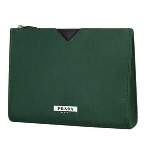 Prada Green Beauty Cosmetic Bag Pouch NWOT